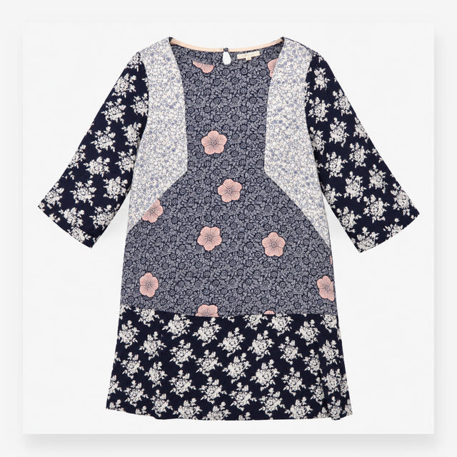 Midi Dress with Mixed Floral Print