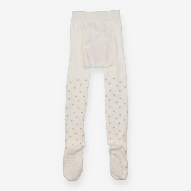 Tights white with sparkle golden stars
