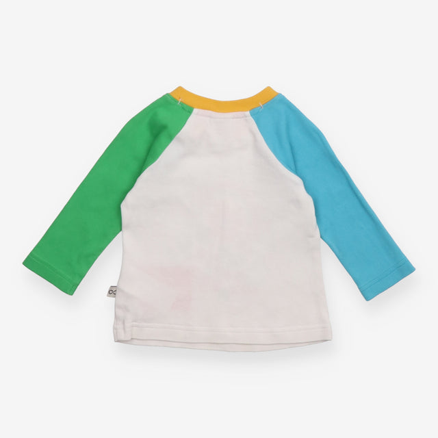T-shirt green and blue long sleeve spring theme