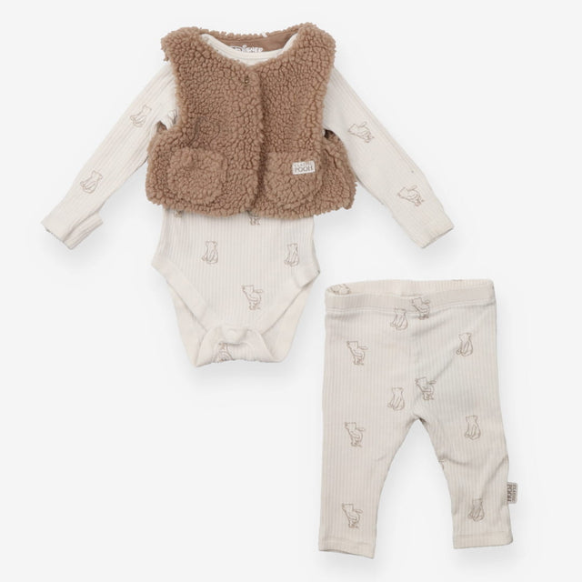 Outfit winnie the pooh ribbed with gilet