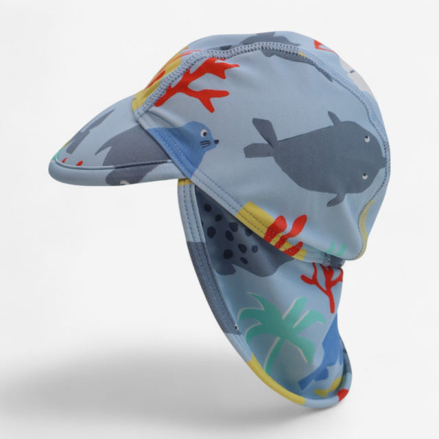 Sunsuit and Hat Blue Sea Creatures