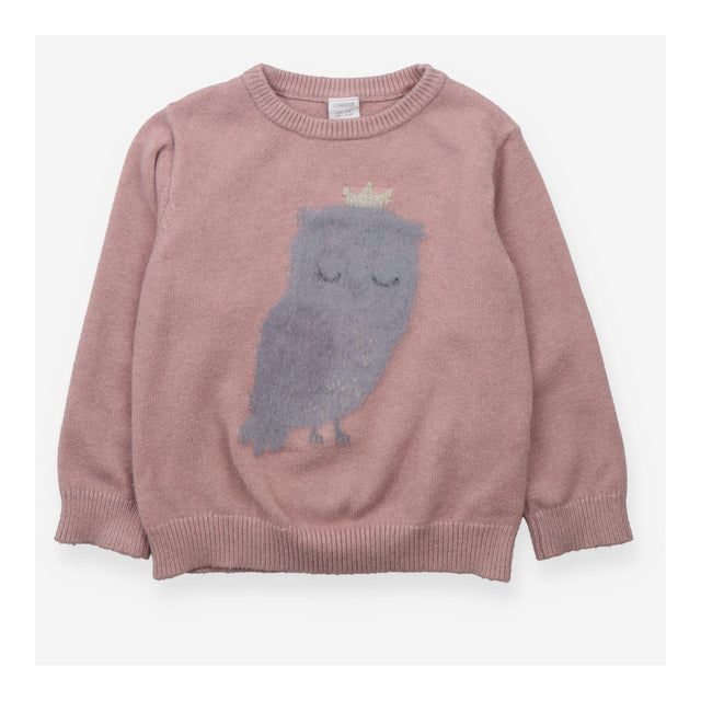 Knit Sweater Pink Engrained Grey with Golden Crown