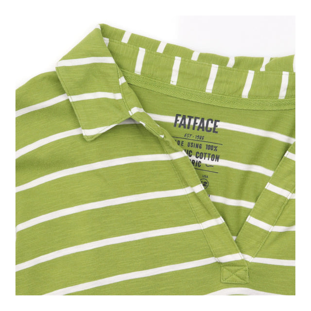 Henley Top Green and White Strip