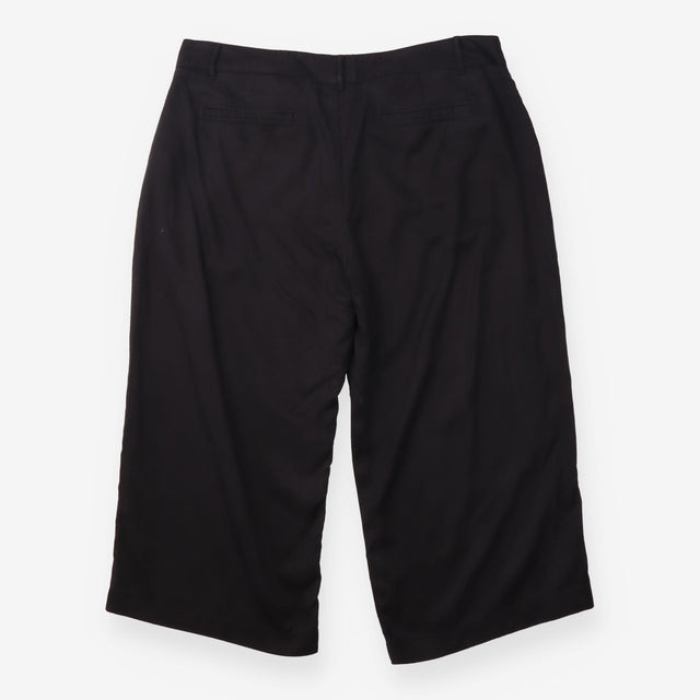 Trousers Black Tapered Leg Casual Twill