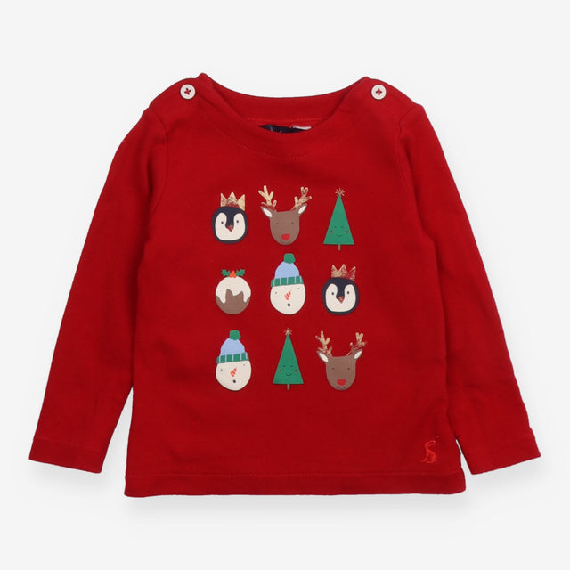 T-shirt long sleeve red Christmas themed