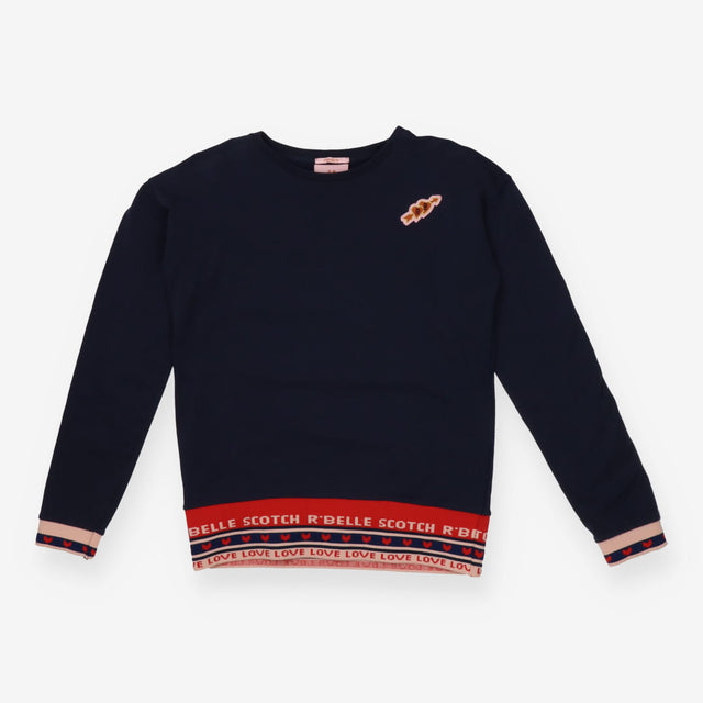 Scotch and Soda Navy Sweatshirt Rebel Detail Cuffs