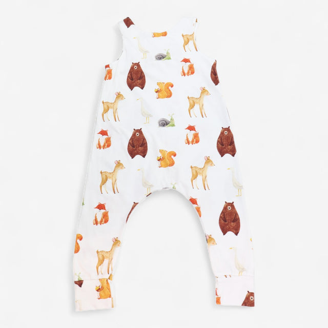 Romper Jersey White Woodland Friends