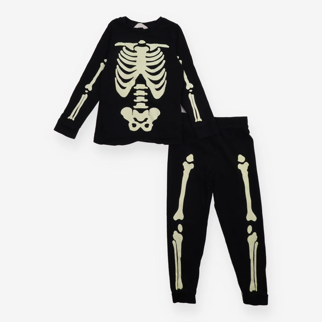 Black skeleton glow in the dark pyjamas