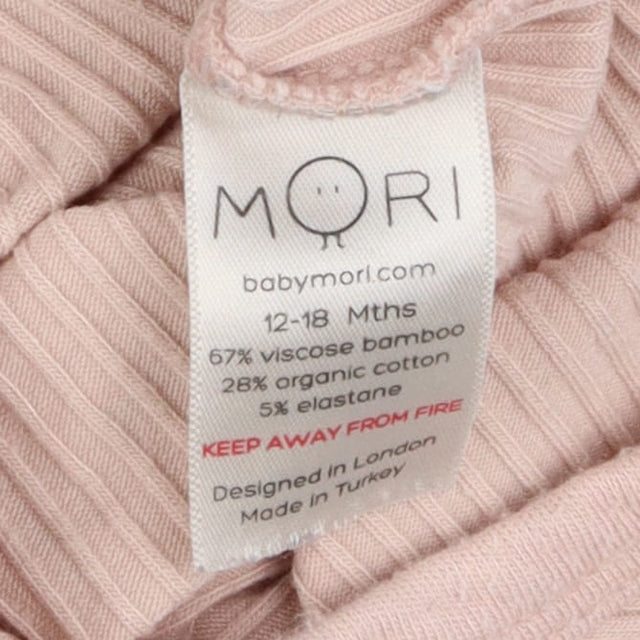 Bodysuit pink ribbed roll neck