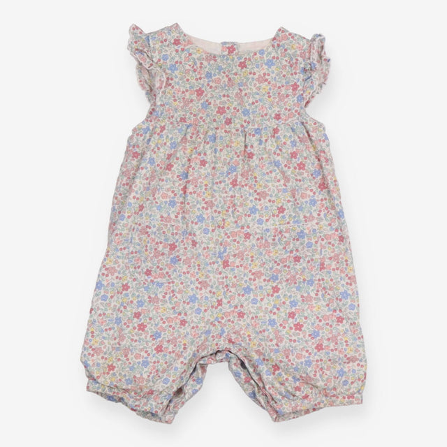 Floral Romper with Frill Sleeves