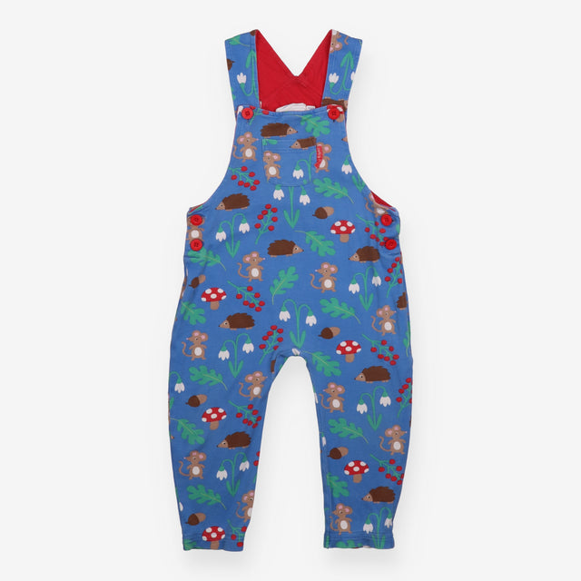 Dungarees blue mouse toadstool woodland jersey