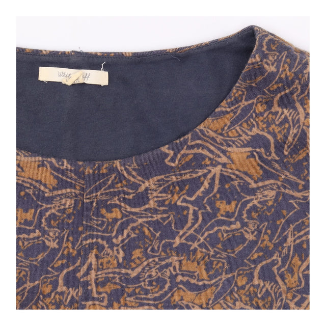 Tunic Top Charcoal Ochre Abstract Print