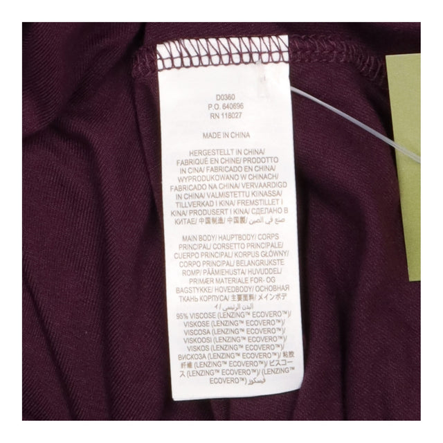 Plum Mulberry High Neck Frill Flocked Mesh Polka D