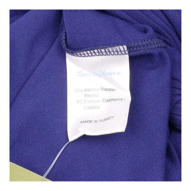 Royal Blue Knot Front Long Sleeve Maternity Dress