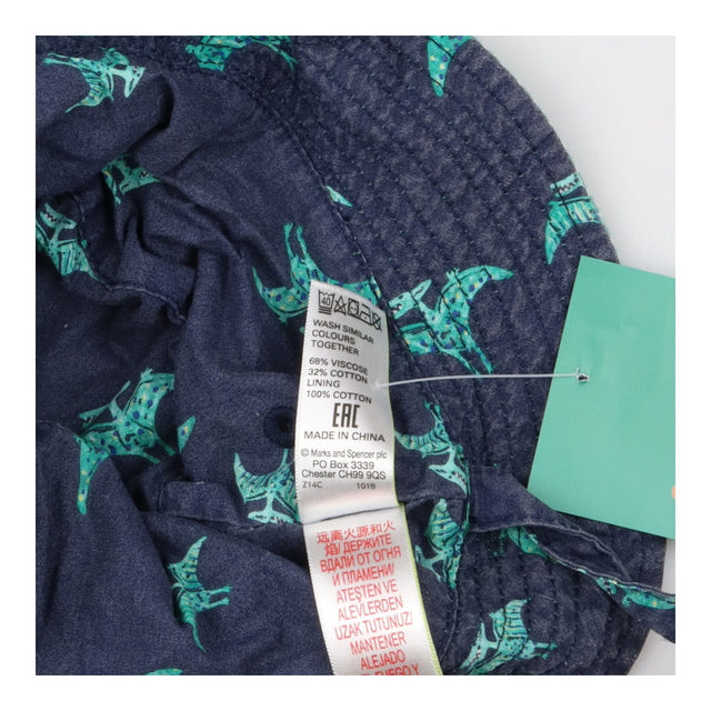 Sun Hat Green & Navy With Dinosaurs
