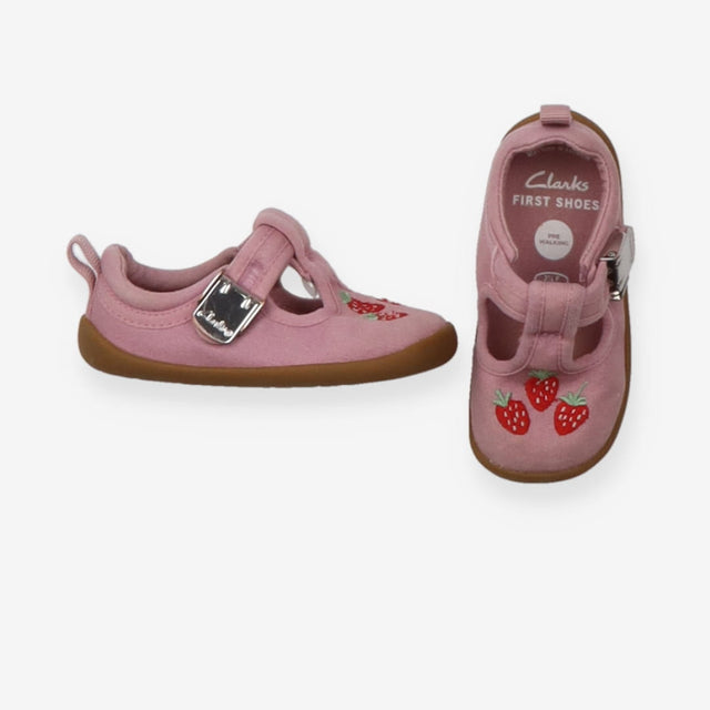 T-bar pink strawberry pre walking shoes