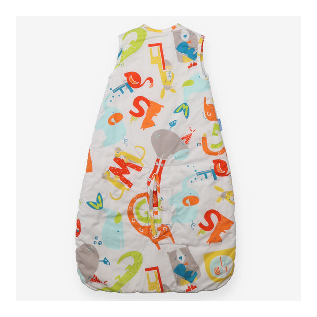 White sleeping bag animal alphabet