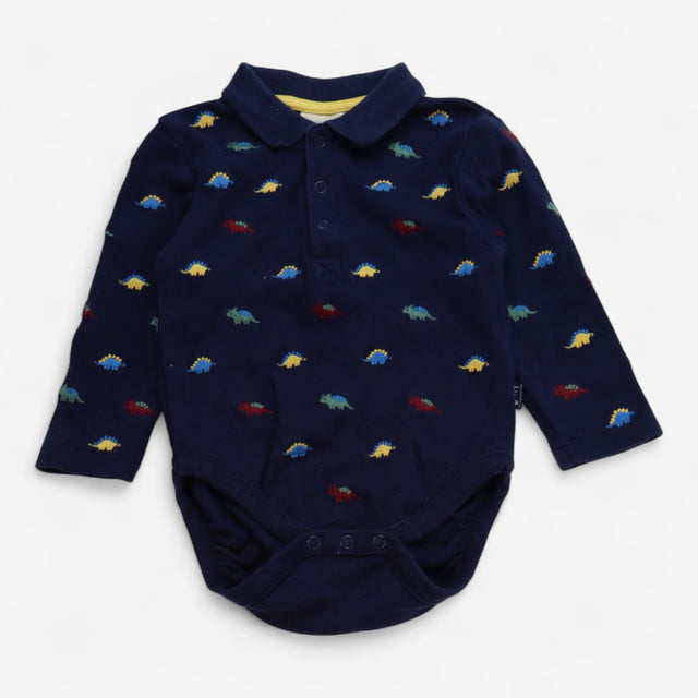 Bodysuit navy embroidered dinosaurs
