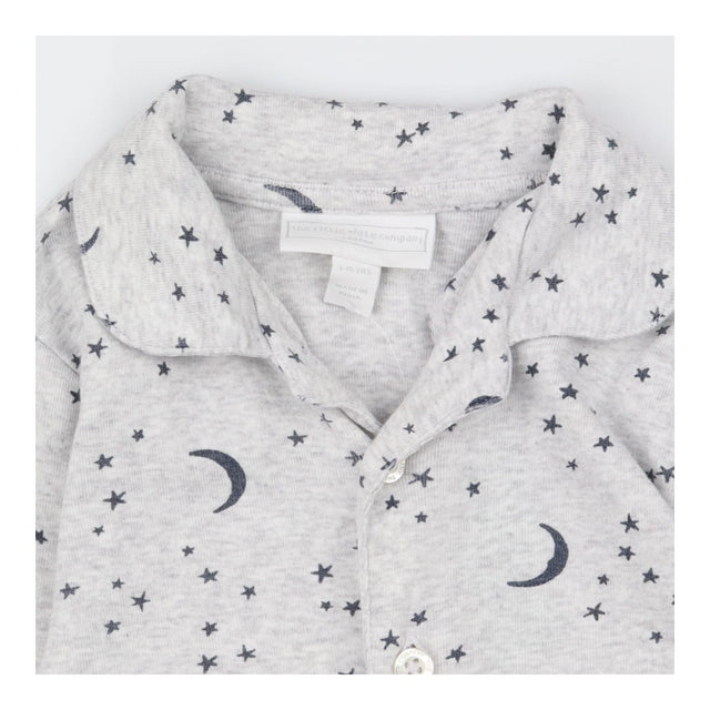 Collared footless sleepsuit grey with stars and mo
