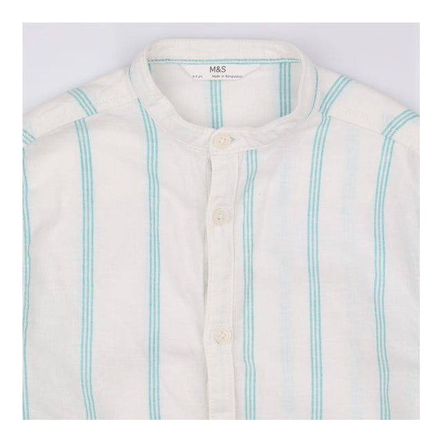 long sleeve shirt white and green strips