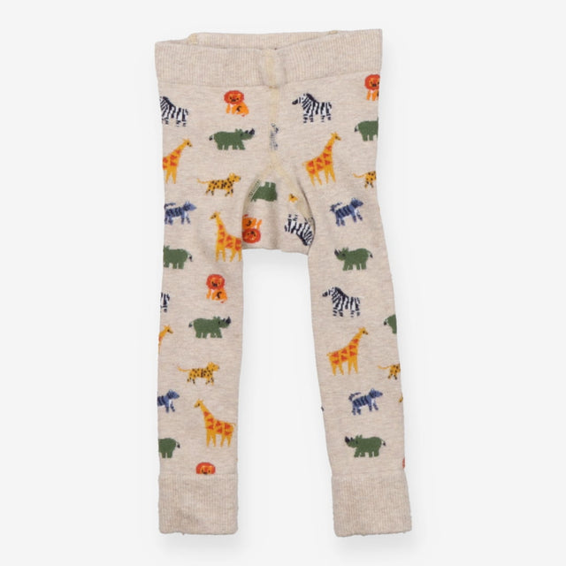 Cream Safari Animals Knit Leggings