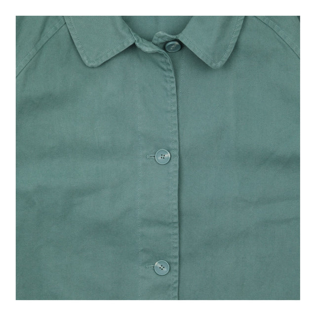 Coat Sage Green Cotton Longline Button Front With