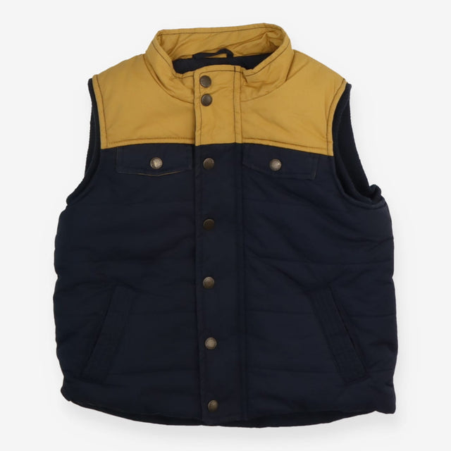 Padded Gilet Navy and Mustard