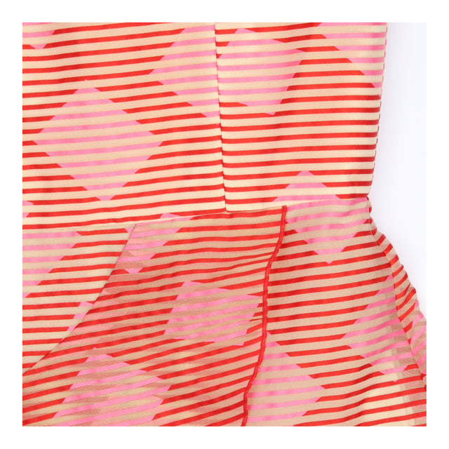 Azura Pink Red Organza Ruffle Midi Dress