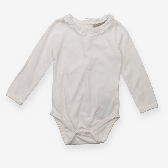 White Bodysuit Frill Collar