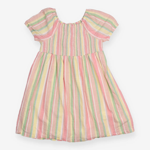 Dress SS stripes elastic bodice