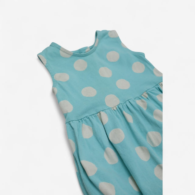 Jersey Romper Blue with White Spots