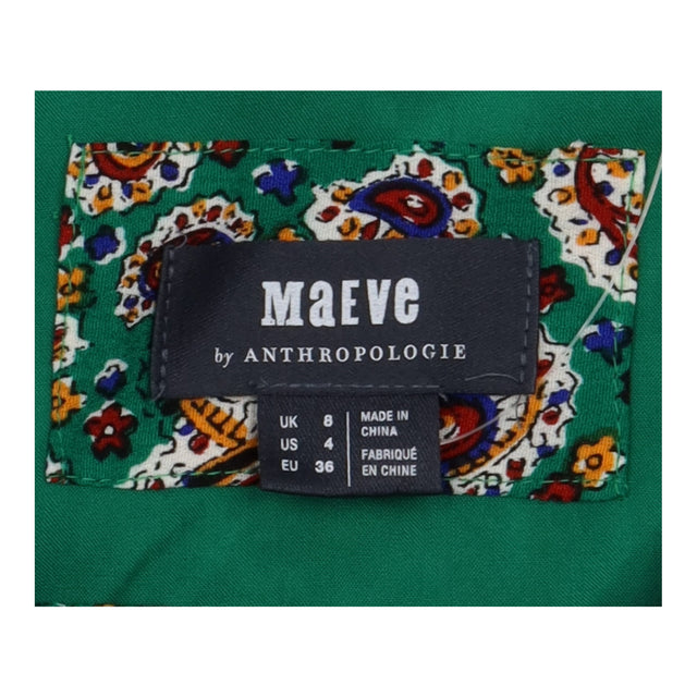 Green Paisley Viscose Midi Dress