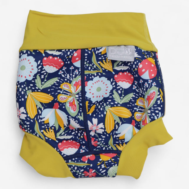 Swim Nappy Blue and Yellow Floral Print