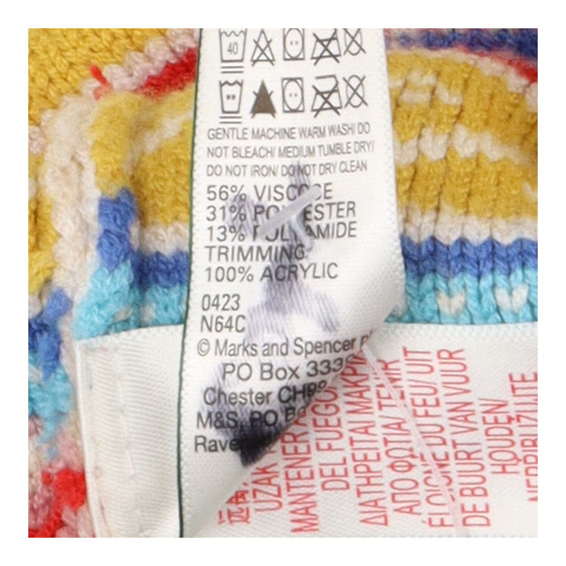 Cream Fairisle hat red bobble