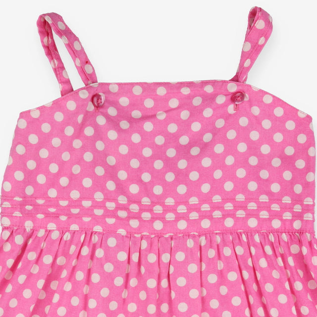 Pink spotted dress with bloomers