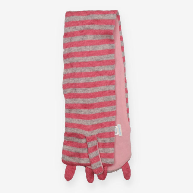 Scarf Pink Stripe Kitten Face