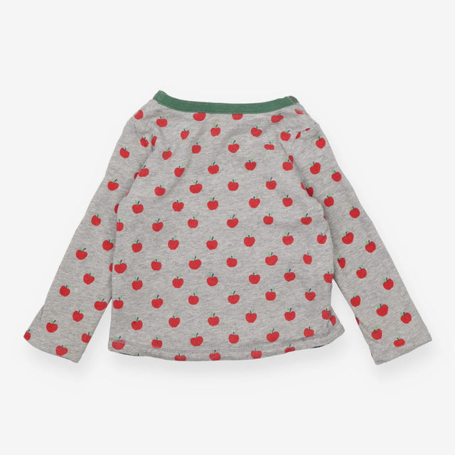 Reversible T-shirt long sleeve grey with apple