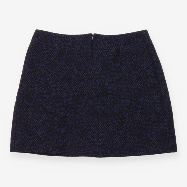 Skirt Black Purple Patterned Jacquard Textured A-L