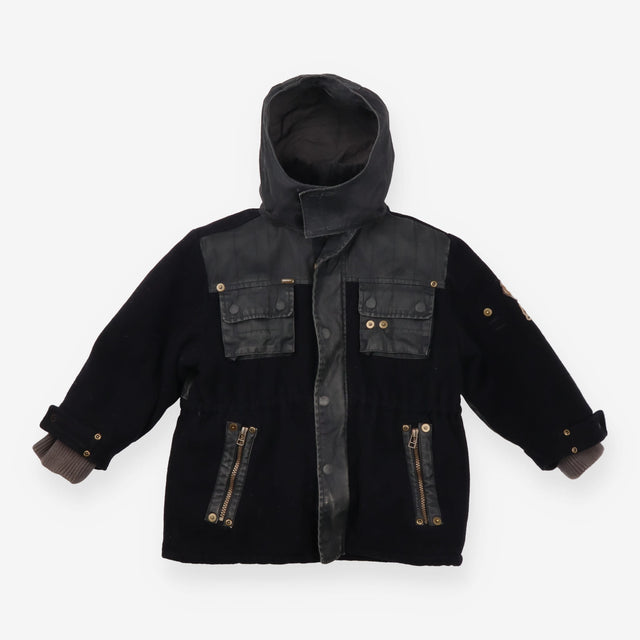 Coat black fur lining