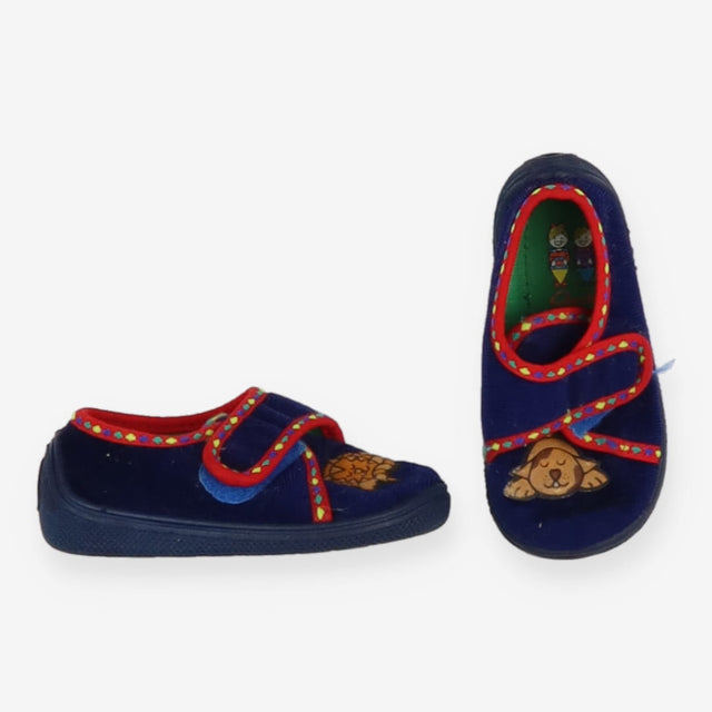 Navy Cat and Dog Velcro Pumps