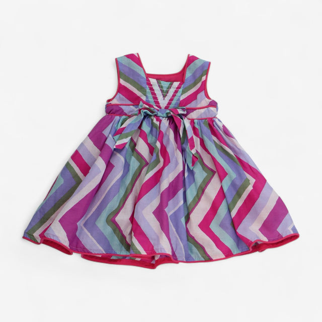 Woven Dress with Chevron Pattern