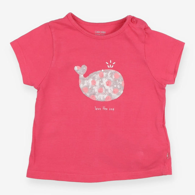 Tee pink SS sequin whale