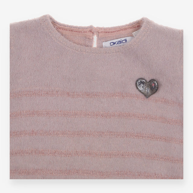 Sweater knit purple sparkle stripe