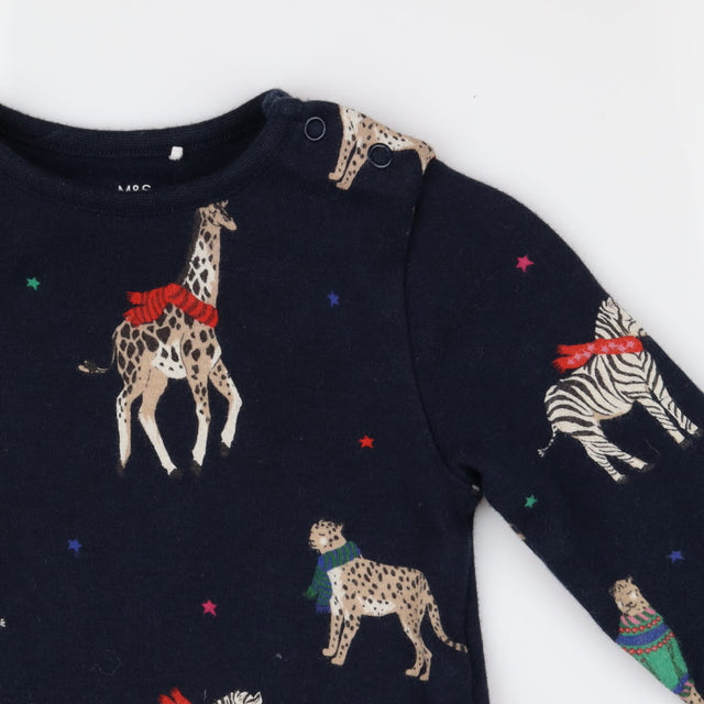 Sleepsuit navy zebra giraffe cheetah