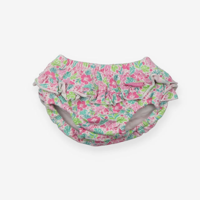 Swimming Nappy Frill with Pink and Green Flowers