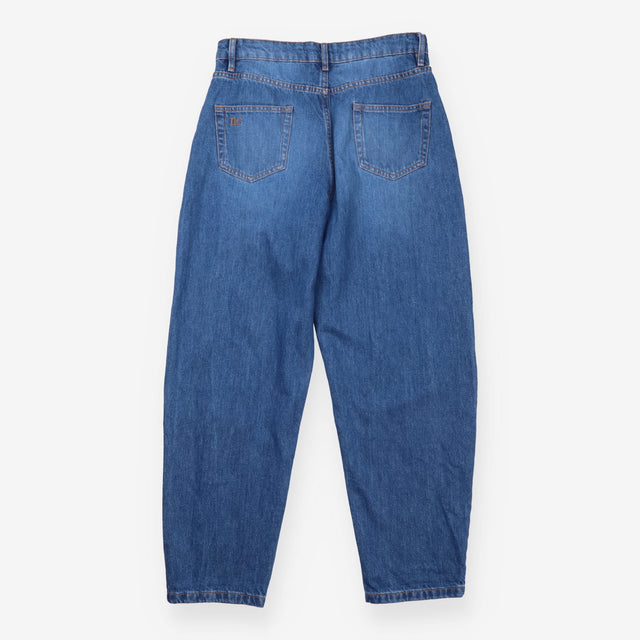 Jeans Mid Blue Wide Leg Cotton Denim