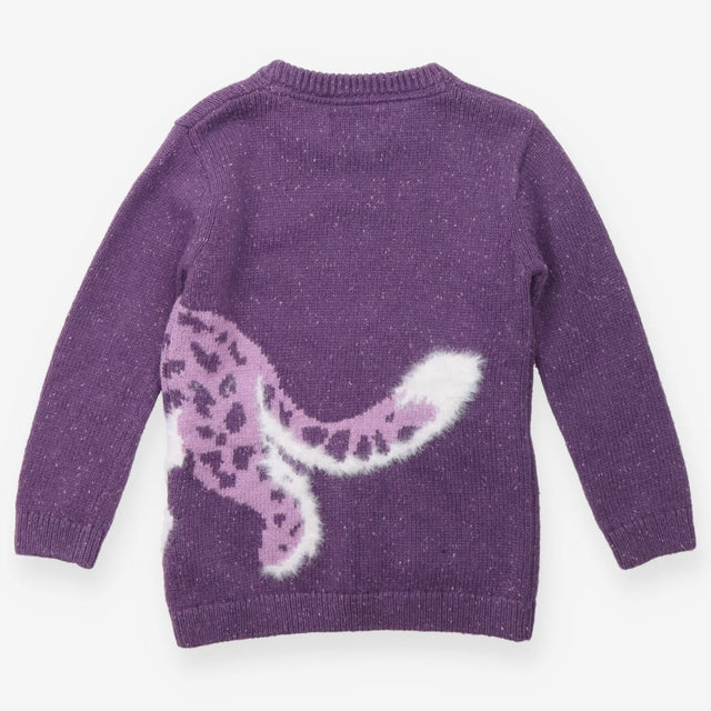 Purple Leopard Knit Sweater
