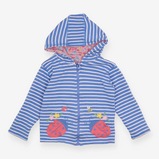 Pink Reversible Zip Hoodie with Ladybird Pocket