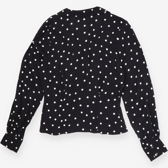 Black Polka Dot Viscose Blouse