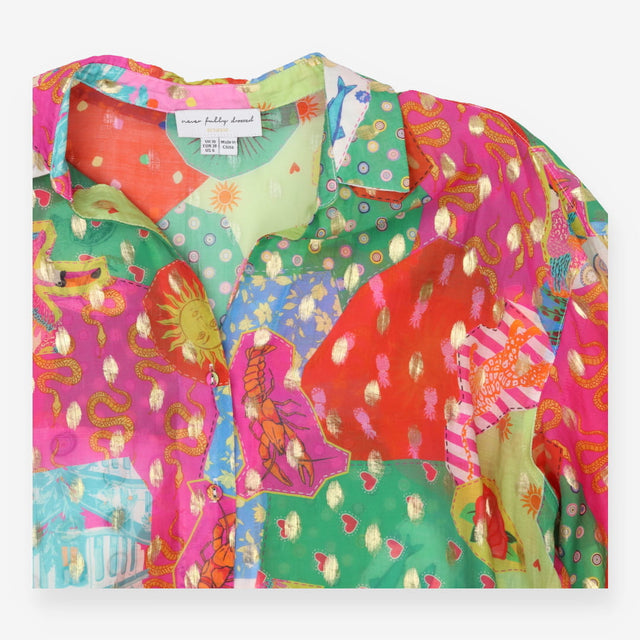 Bizarre Oversized Shirt Abstract Print